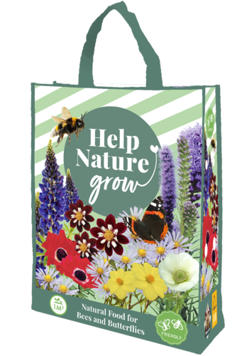 X 1 SHOPPING BAG BEES & BUTTERFLIES - HELP NATURE GROW I