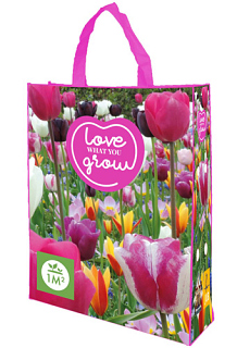X 1 SHOPPING BAG 30 TULIPA 'LOVE WHAT YOU GROW!'
