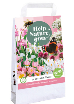 X 1 TAS PINK FRIENDS - HELP NATURE GROW I