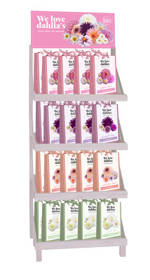 DISPLAY 80 (4 x 20) TASSEN 'WE LOVE DAHLIAS'