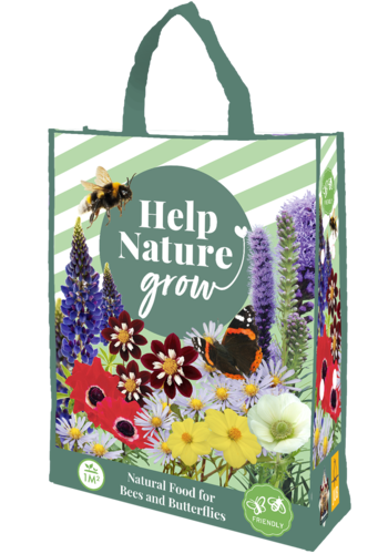 X 1 SHOPPING BAG BEES & BUTTERFLIES - HELP NATURE GROW