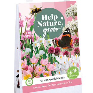 X 1 TAS PINK FRIENDS - HELP NATURE GROW I