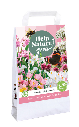 X 1 TAS PINK FRIENDS - HELP NATURE GROW I