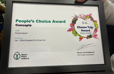 People’s Choice Award and 2nd prize from the professional jury at the Glazen Tulp Award by Royal Flo