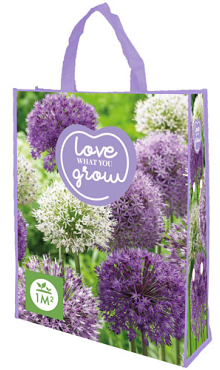 X 1 SHOPPING BAG 20 ALLIUM PAARS/WIT 'LOVE WHAT YOU GROW!'  12/14