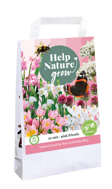 X 1 TAS PINK FRIENDS - HELP NATURE GROW I